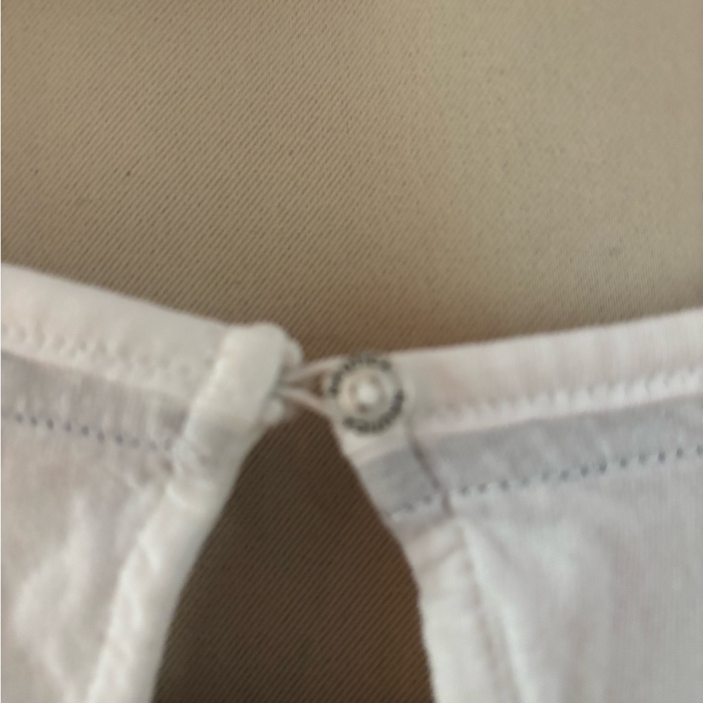 Nautica White Tie-Front Short Sleeve Top - Picture 4 of 7